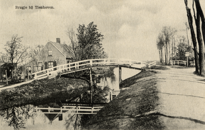 14642 Gezicht op het Tienhovensch Kanaal met loopbrug en de Tienhovenscheweg te Tienhoven uit het noordwesten; met ...